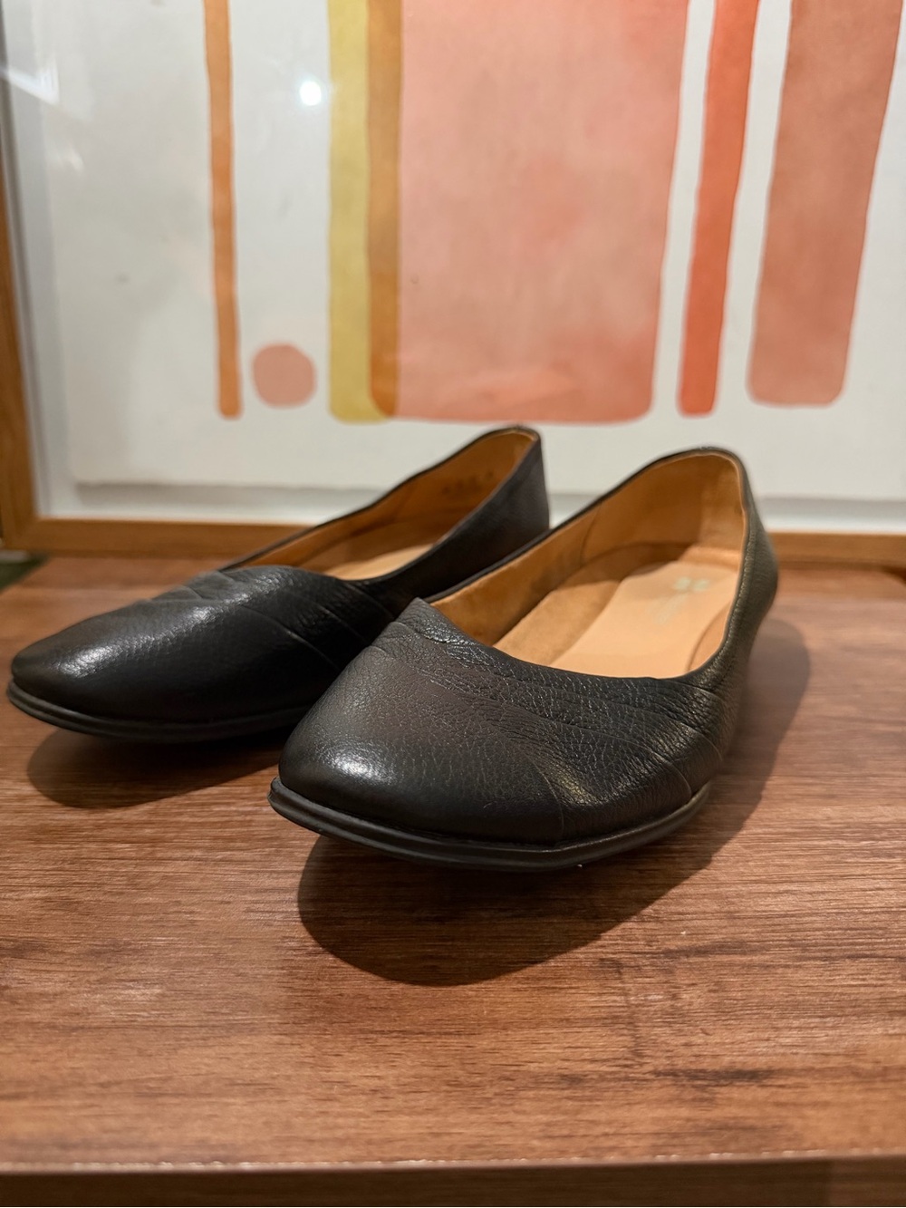 Naturalizer N5 Contour Black Leather Flats, Women's 8.5 M